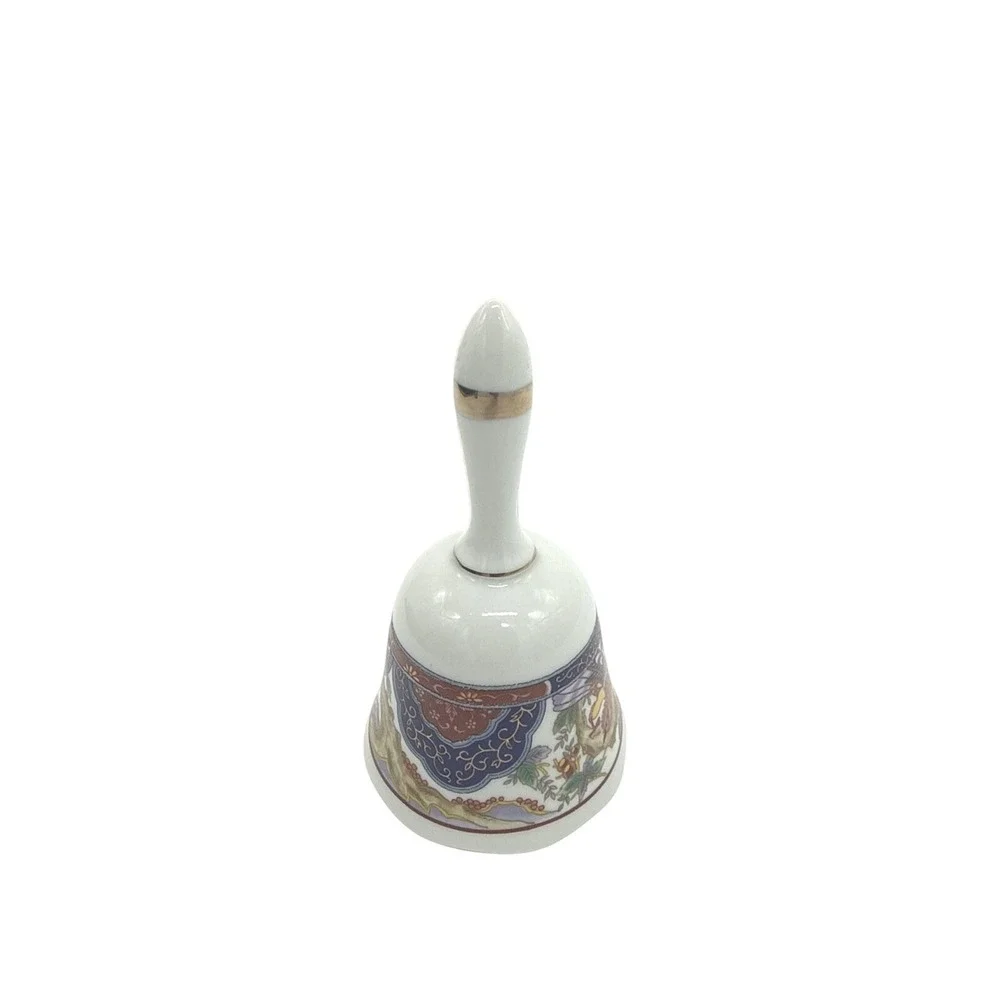 Heritage Mint Vintage Imari Porcelain Dinner Bell Gold Trim Hand Painted